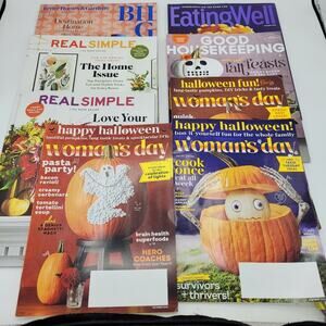 Lot of 8 Halloween & Fall Theme Magazines: Real Simple, Good Housekeeping, BH&G